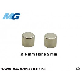 Neodymium magnet Ø 6.0 x 5.0 mm N45